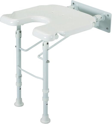 Patterson Medical - Asiento para ducha, se instala en pared, color blanco